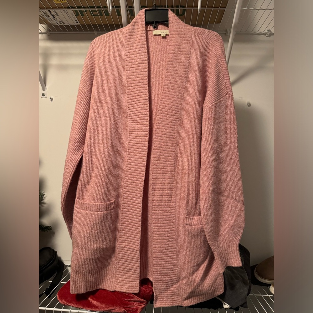 Pink Loft open front cardigan